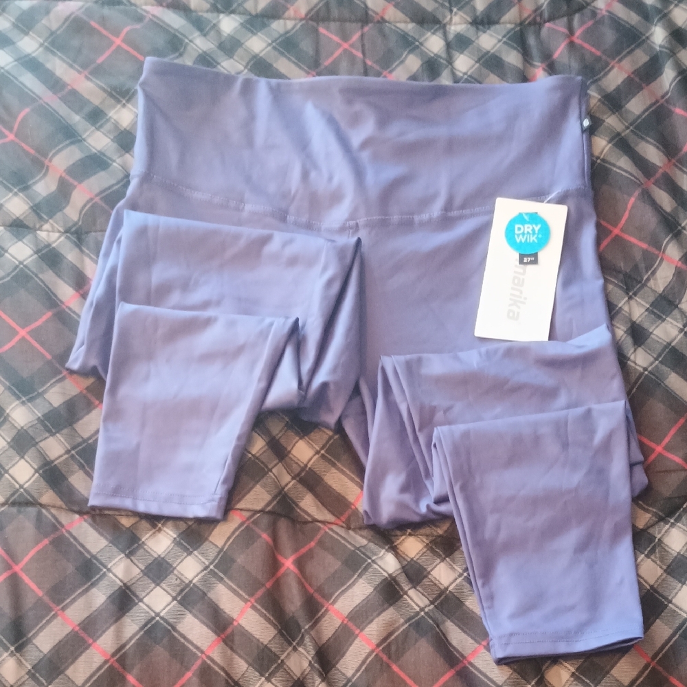 Marika Purple Leggings High-Waisted Performance Bottoms